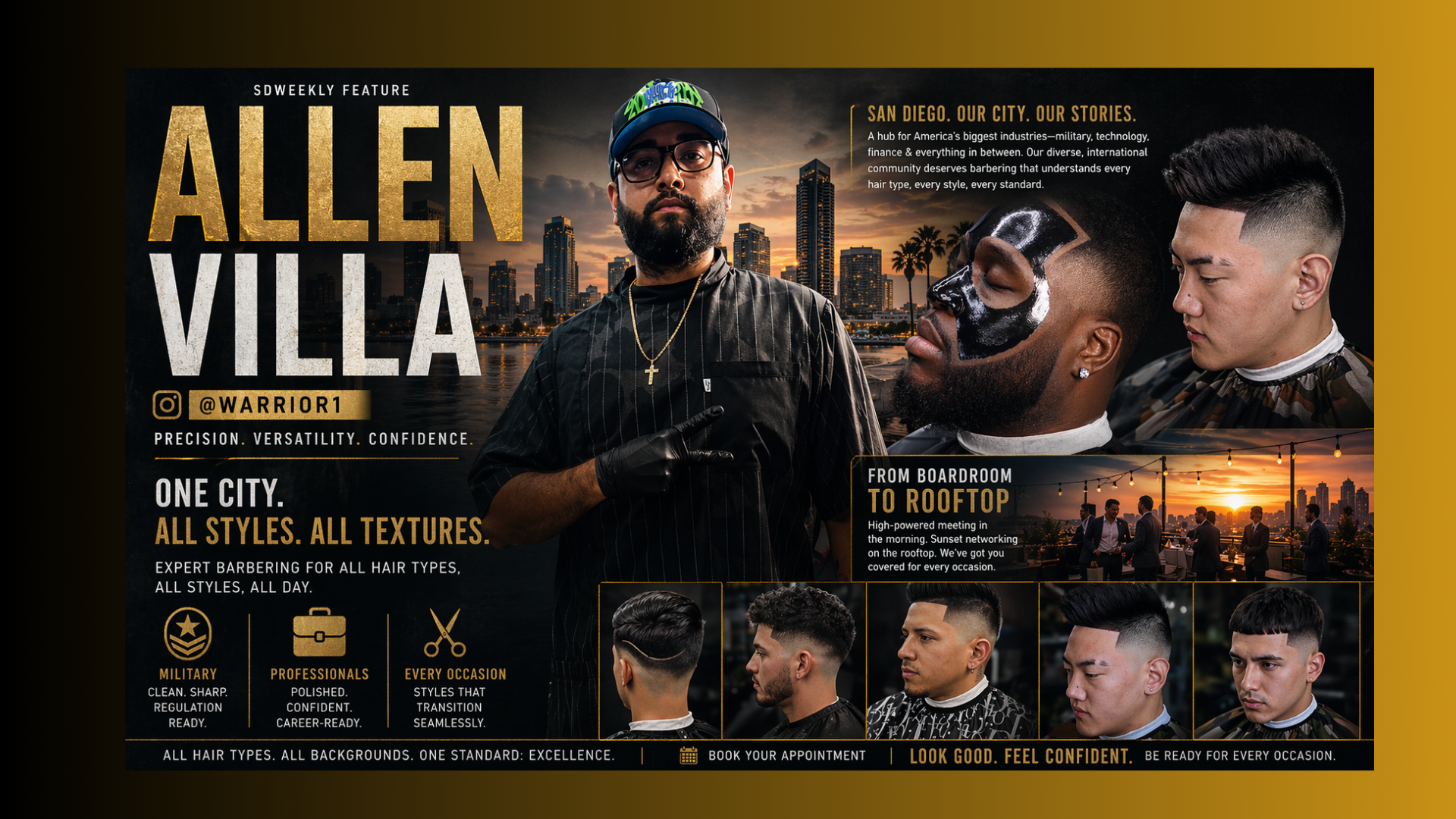 Now Live on SDWEEKLY.COM –Youthful Energy and International Flair is Brought to the Barbering Scene by Allen Villa